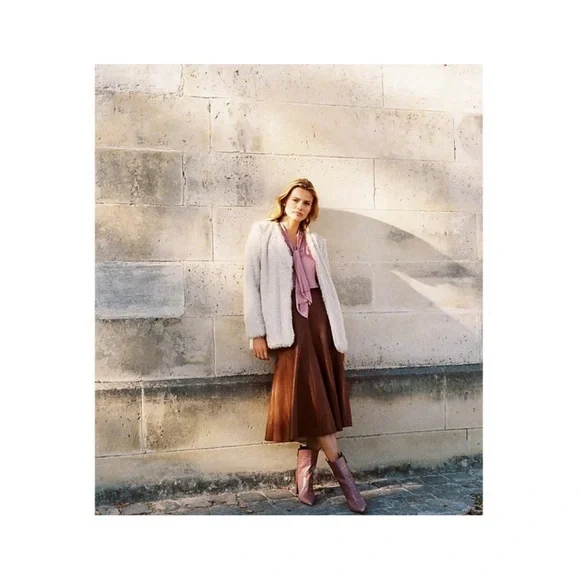 Anthropologie Noemie faux Fur Jacket Off White Color NWT SZ 1X - Picture 7 of 13